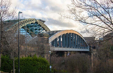 The twin bridges across the river Wear at Wearmouth Sunderland