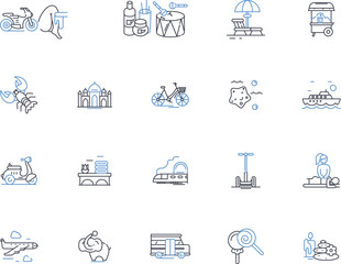 Asian literature line icons collection. Tradition, Culture, Identity, Perspective, Folklore, Myth, Legend vector and linear illustration. Heritage,History,Modernity outline signs set