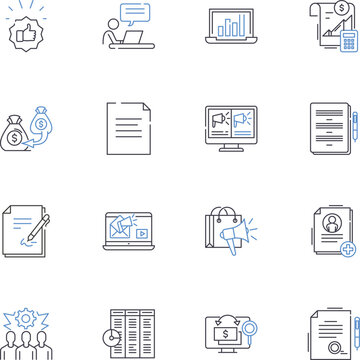 Initiation phase line icons collection. Beginnings, Entry, Launch, Origin, Commencement, Establishment, Preparation vector and linear illustration. Induction,Introductory,Foundation outline signs set