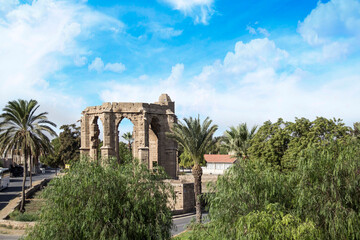 Nice view of the historic buildings in the center of Famagusta, North Cyprus