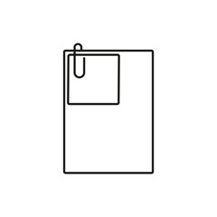 Paper and paper clip icon. Vector. Line style.
