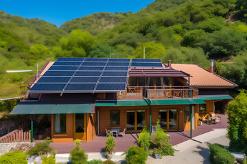 Naklejka premium Haus mit Solarenergie