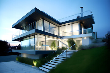 Moderne Haus mit blauem Himmel