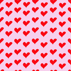 seamless pattern with red hearts red heart pattern on pink background