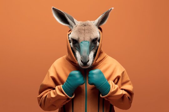 sad boxing kangaroo created with Generative AI technology