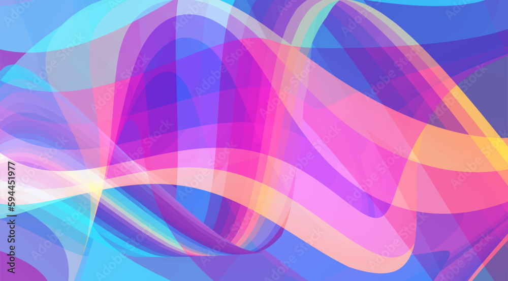Poster Artistic colorful abstraction with billowy curl. Catchy vector graphics