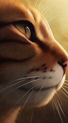 cat nose and whiskers close-up, cute feline detail, adorable pet portrait, close-up of a lovely kitty, generative AI