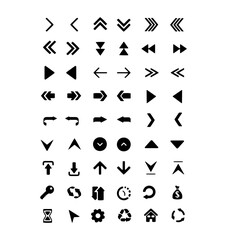 Arrow icons in trendy flat style for Business, e-commerce, finance, and accounting.