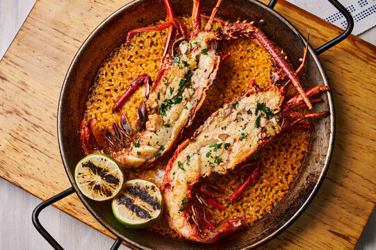 langosta a horno  con arroz de coco