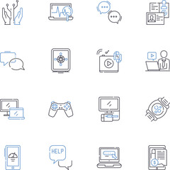 Business development line icons collection. Strategy, Nerking, Innovation, Marketing, Growth, Partnership, Opportunity vector and linear illustration. Collaboration,Expansion,Branding outline signs