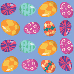 Easter eggs seamless pattern background Vector