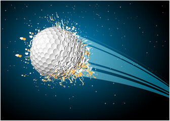 broken golf ball