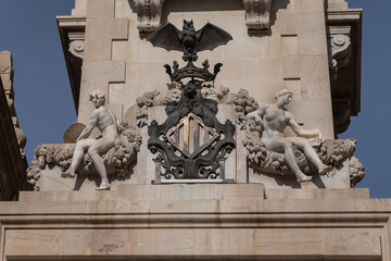 Obraz premium Valencia City Hall (Ayuntamiento de Valencia) built in an eclectic style in the 18th century is located on Valencia central Plaza del Ayuntamiento. VALENCIA, SPAIN.