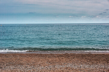 Battery Beach in Villeneuve-Loubet, overlooking the Mediterranean Sea