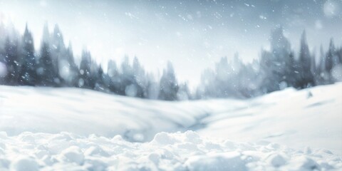 Fototapeta na wymiar Winter background, snowy forest generative ai illustration, snowfall, winter weather