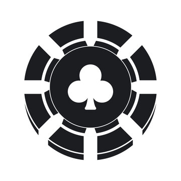 recommend clip art: Isolated silhouette of a casino roulette coin icon Vector