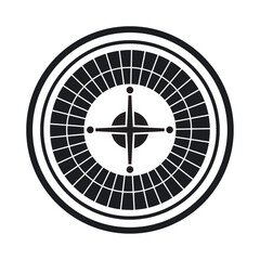 Isolated outline of a casino roulette icon Vector