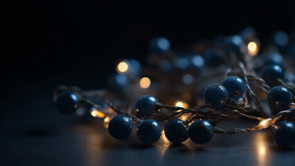 Merry Christmas and happy new year concept, Close up, Elegant Christmas garland decoration. Generative AI