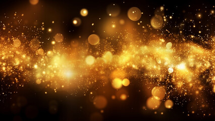Fototapeta na wymiar Background of abstract glitter lights. gold and black. de focused. Banner. Generative AI