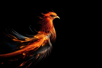 Fototapeta premium illustration of phoenix fire bird 