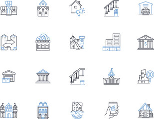 Fototapeta na wymiar Passive income line icons collection. Residual, Automated, Recurring, Alternative, Incremental, Effortless, Independent vector and linear illustration. Streamlined,Sustainable,Consistent outline signs