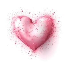 Fototapeta na wymiar Pink heart on white background, love, Valentine's Day, Generative AI, Generative, AI