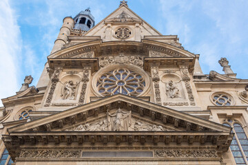 Fototapeta na wymiar France, Paris. Saint-Etienne-du-Mont, Catholic church. Contains Shrine of St. Genevieve, the patron saint of Paris.