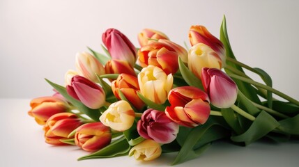 Obraz na płótnie Canvas Bouquet of tulips, Mother's Day, Spring, Generative AI, Generative, AI