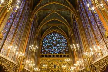 Fototapeta na wymiar Paris. Sainte-Chapelle. Gothic style, royal chapel in Palais de la Cite, on the Ile de la Cite, River Seine