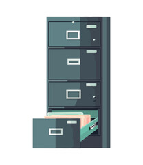 Modern filing cabinet drawer - obrazy, fototapety, plakaty