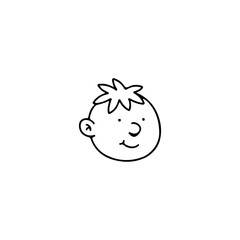 vector illustration of a boy's head doodle