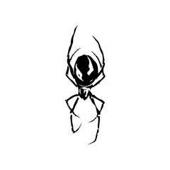 vector illustration of black spider