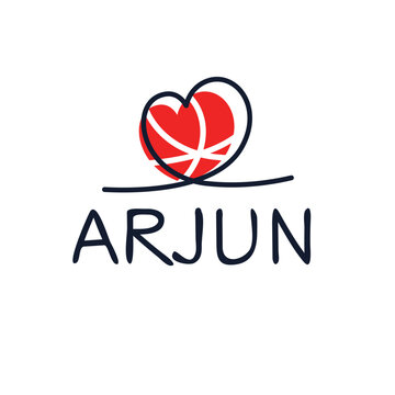 (Arjun) Calligraphy name, Vector illustration.