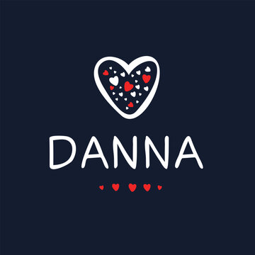 (Danna) Calligraphy name, Vector illustration.