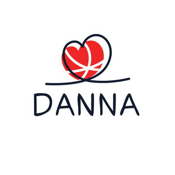 (Danna) Calligraphy name, Vector illustration.