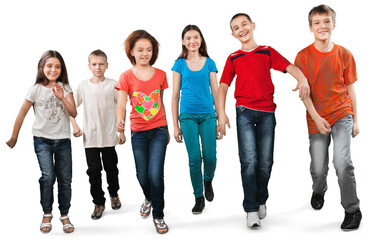 Fototapeta premium Portrait of Children Walking