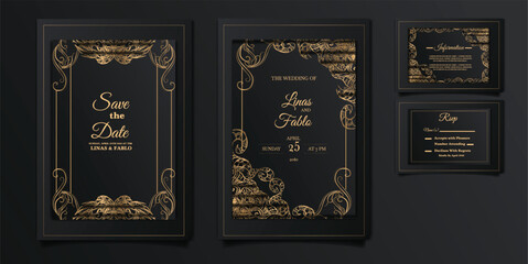 luxury wedding invitation cards set