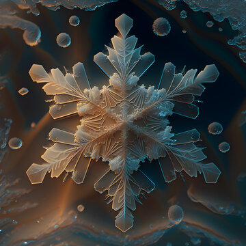 texture Flocon de neige vu au microscope high resolution