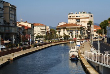 Canale Burlamacca di città Viareggio, Versilia, Toscana, Italia