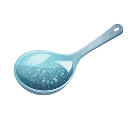 Shiny silver teaspoon with metal reflection