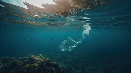 Fototapeta premium Sea pollution Generative AI