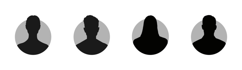 Fototapeta Default anonymous user portrait vector illustration flat vector designs. Man and woman vector profile signs set obraz