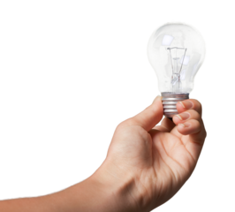 Closeup of Hand Holding a Light Bulb