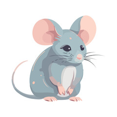 Small fluffy cute cartoon mouse