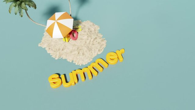 leisure in summer vacation. 3d rendering.	