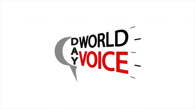 Voice day world megaphone, art video illustration.