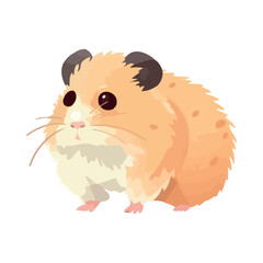 Cute furry mouse sits