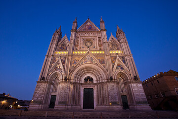 Fototapeta na wymiar Italy, Umbria, Orvieto. The Duomo di Orvieto, a large 14th century Roman Catholic cathedral.