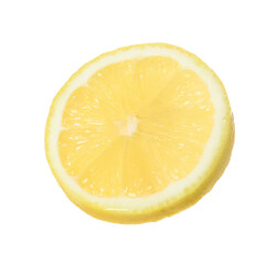 Fresh ripe lemon slice isolated on white