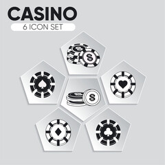 Set of different casino icons Vector